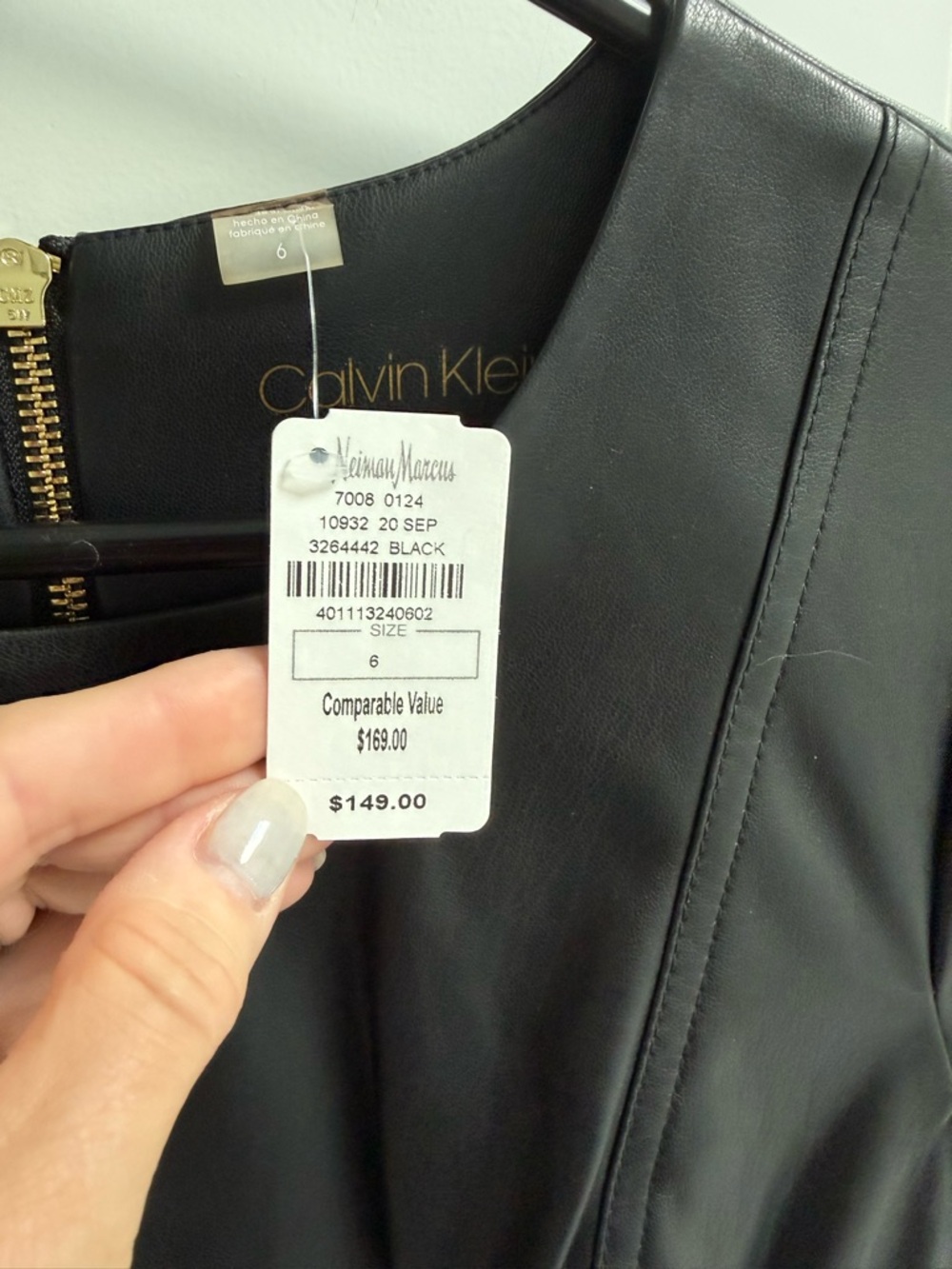 Calvin Klein Black Faux Leather Moto Jacket